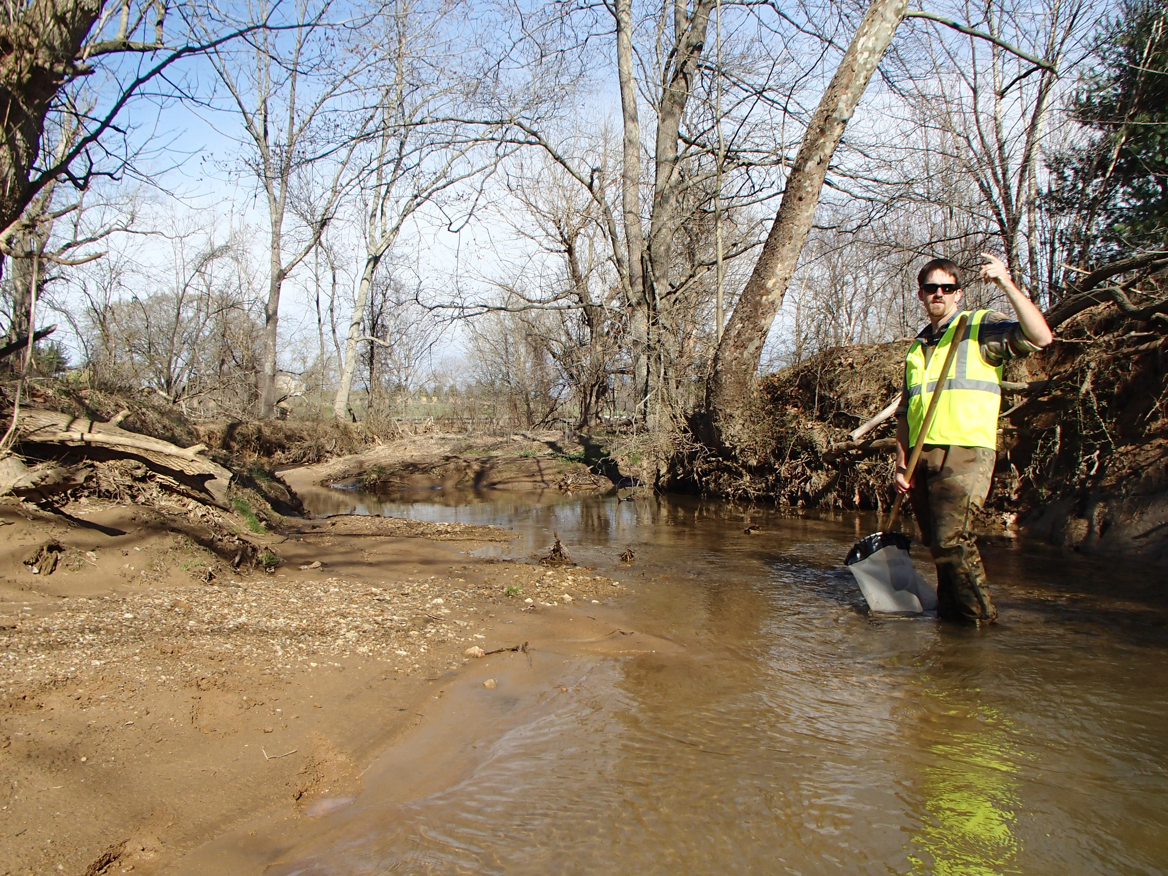 Field photo showing stream conditions at site PRMO-202-X-2016_Midpoint facing upstream